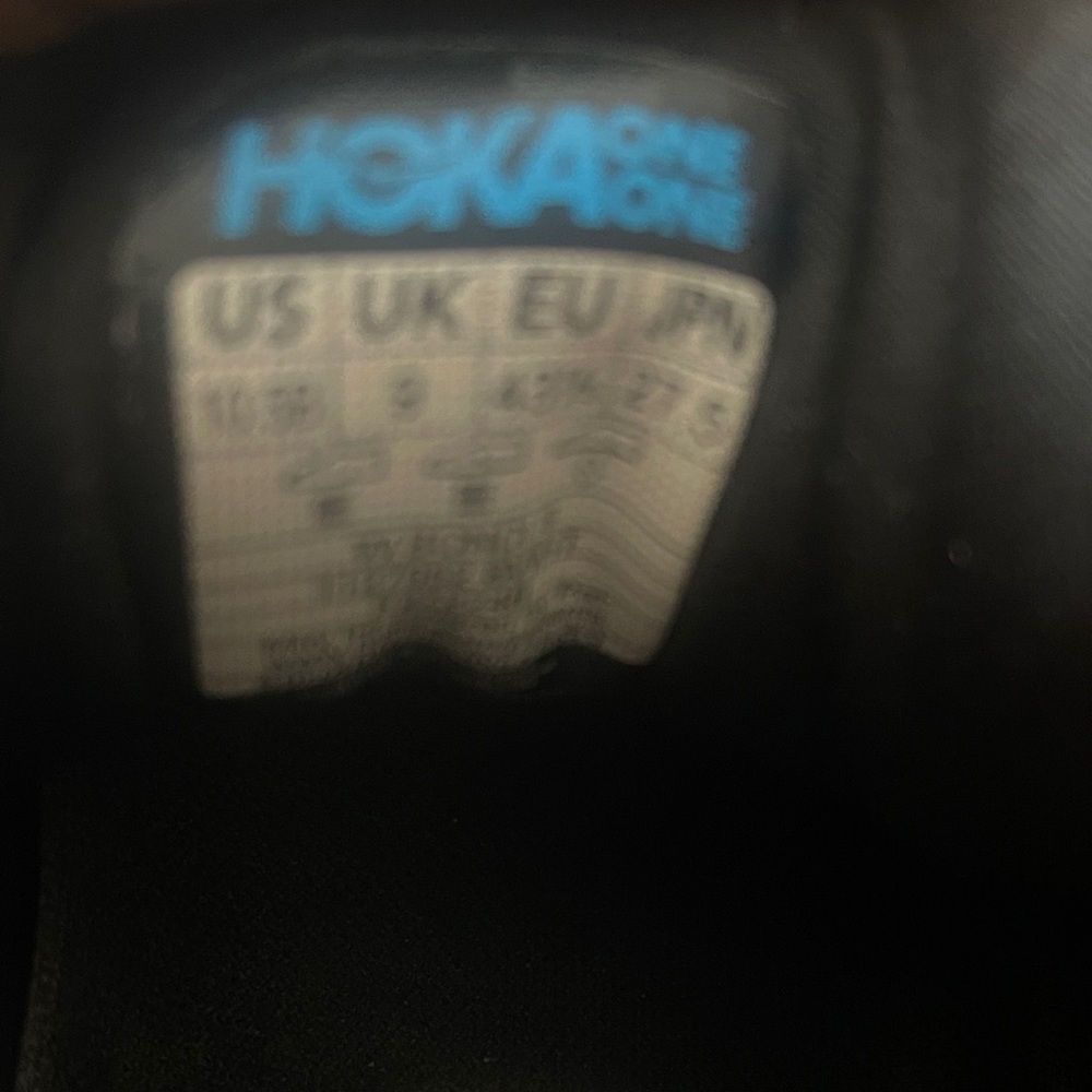Hoka Black and White Men's Athletic Shoes - Picture 5 of 11